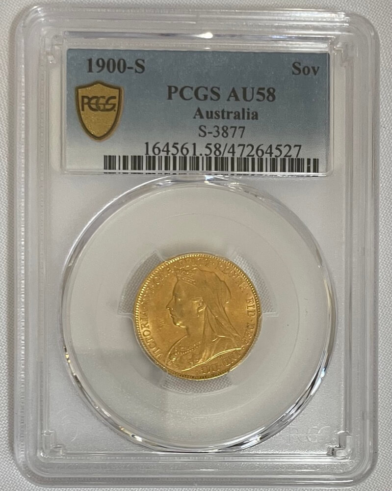 1900 Sydney Veiled Head Sovereign PCGS AU58 product image