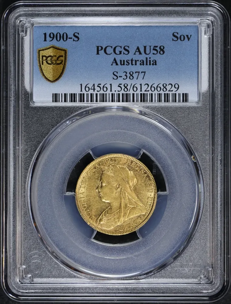 1900 Sydney Veiled Head Sovereign PCGS AU58 product image