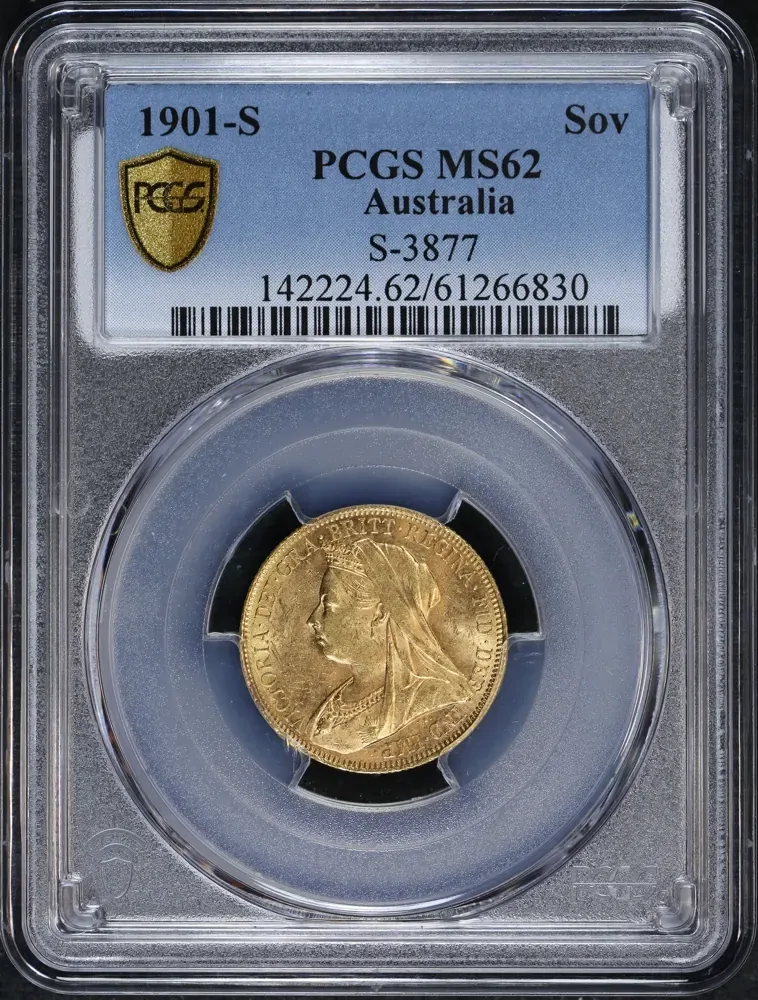 1901 Sydney Veiled Head Sovereign Unc (PCGS MS62) product image