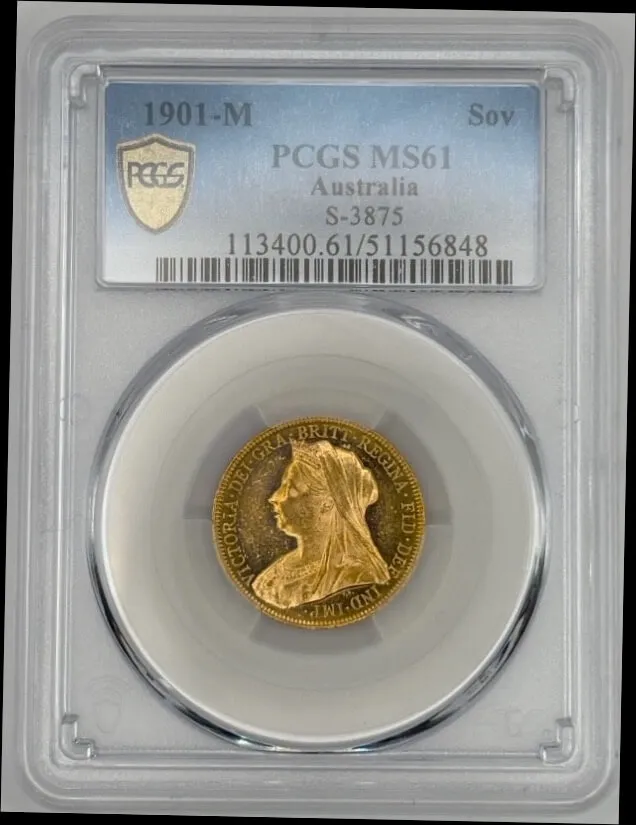 1901 Melbourne Veiled Head Sovereign Unc (PCGS MS61) product image
