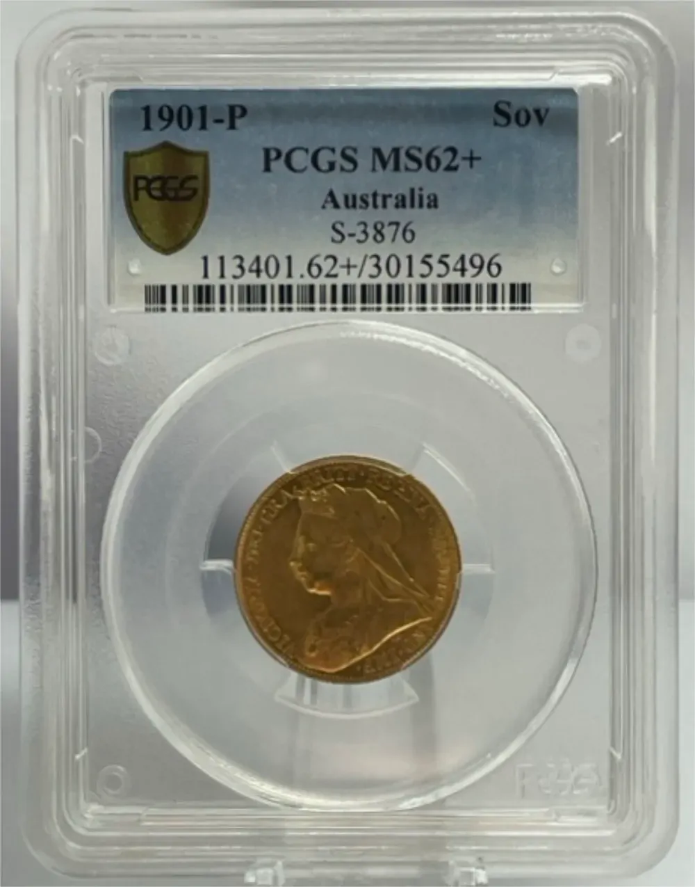 1901 Perth Veiled Head Sovereign Unc (PCGS MS62+) product image