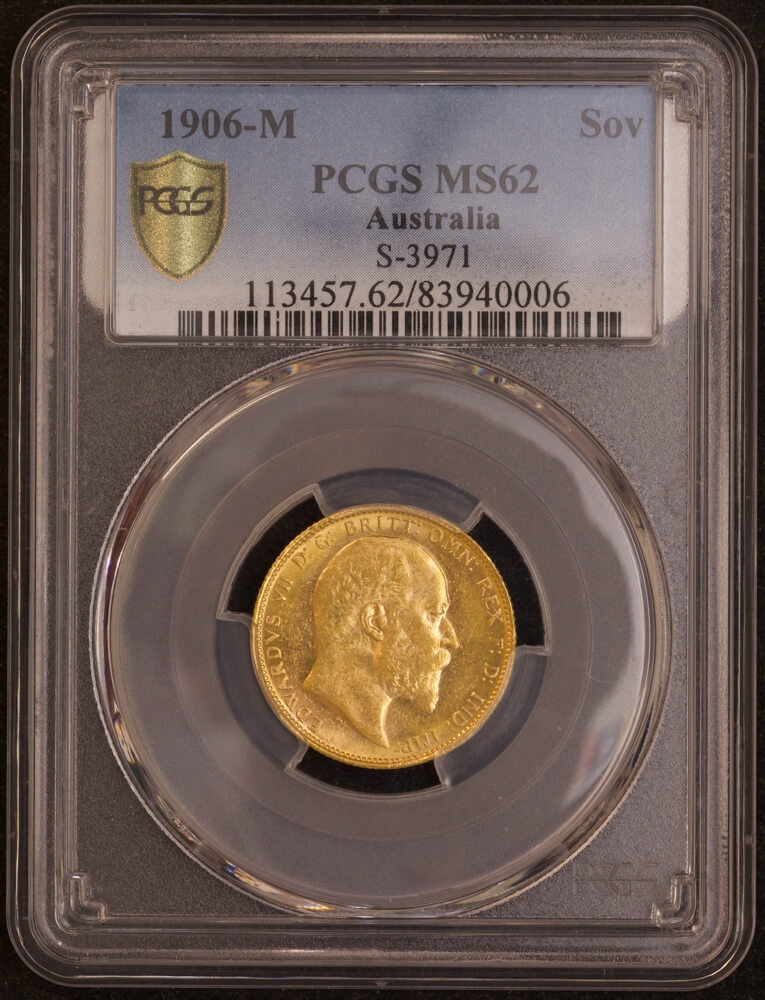 1906 Melbourne Edward VII Sovereign Unc (PCGS MS62) product image