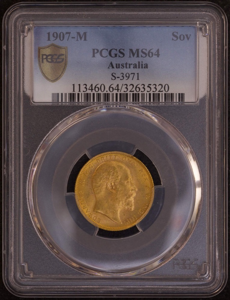 1907 Melbourne Sovereign PCGS MS64 | Sterling & Currency