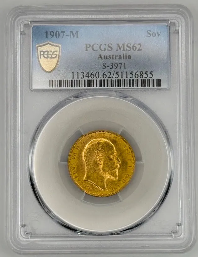 1907 Melbourne Edward VII Sovereign Unc (PCGS MS62) product image