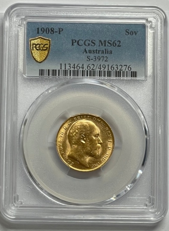 1908 Perth Edward VII Sovereign Unc (PCGS MS62) product image