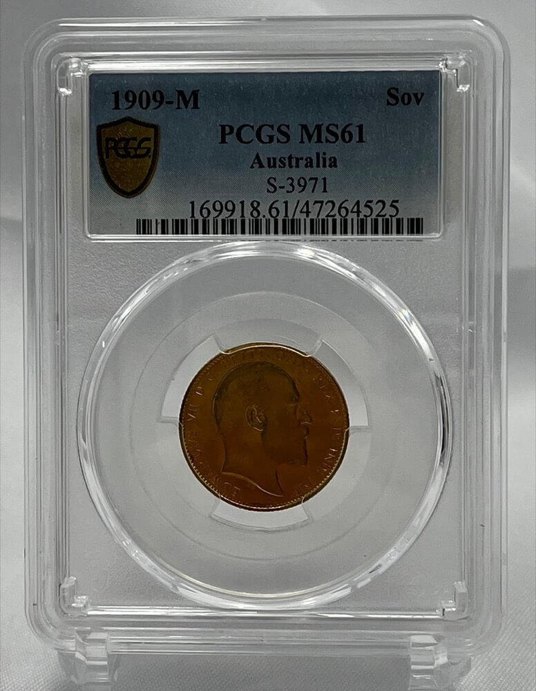 1909 Melbourne Edward VII Sovereign PCGS MS61 product image