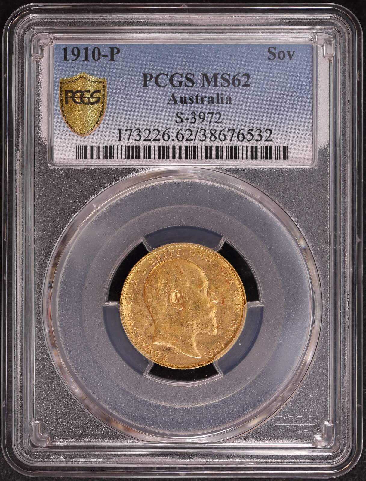 1910 Perth Edward VII Sovereign Unc (PCGS MS62) product image