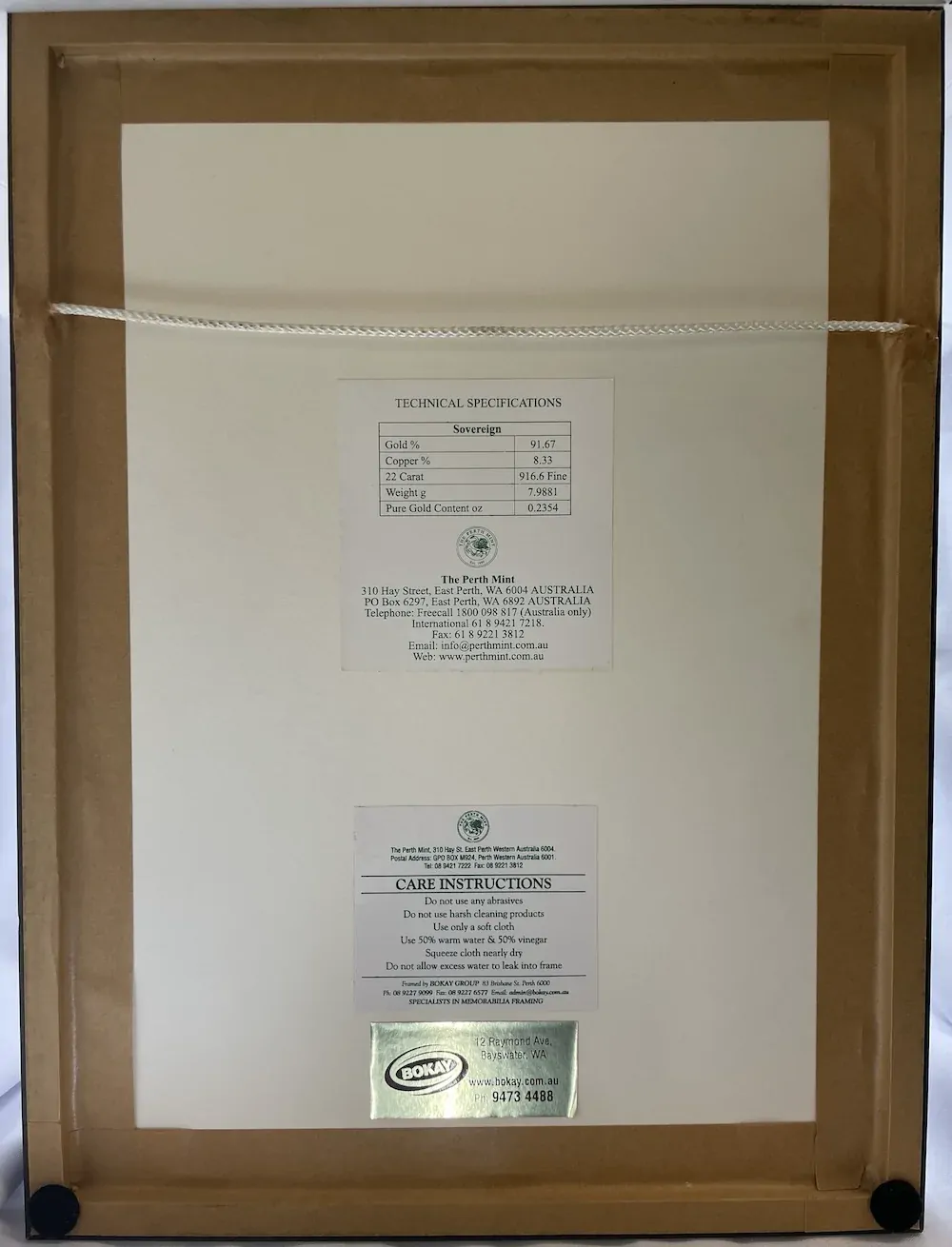 Framed 1918 Perth Sovereign WWI Centenary Remembrance product image