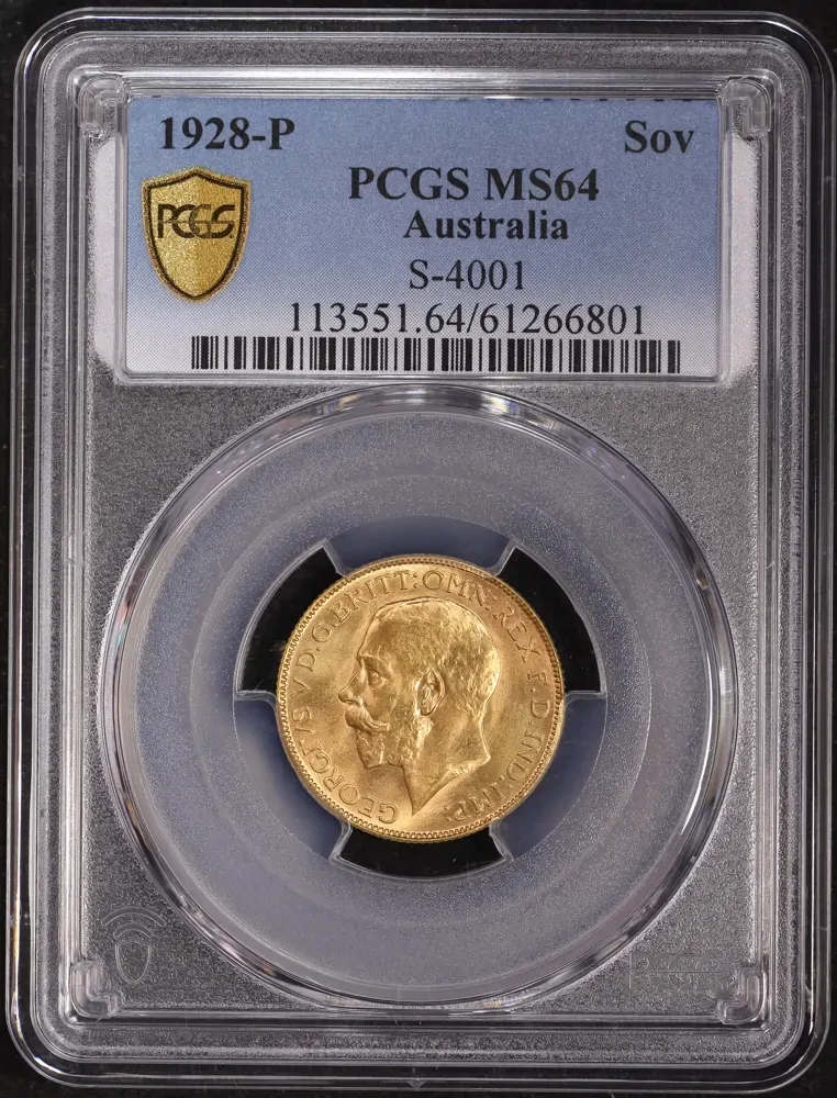 1928 Perth Sovereign Choice Unc (PCGS MS64) product image