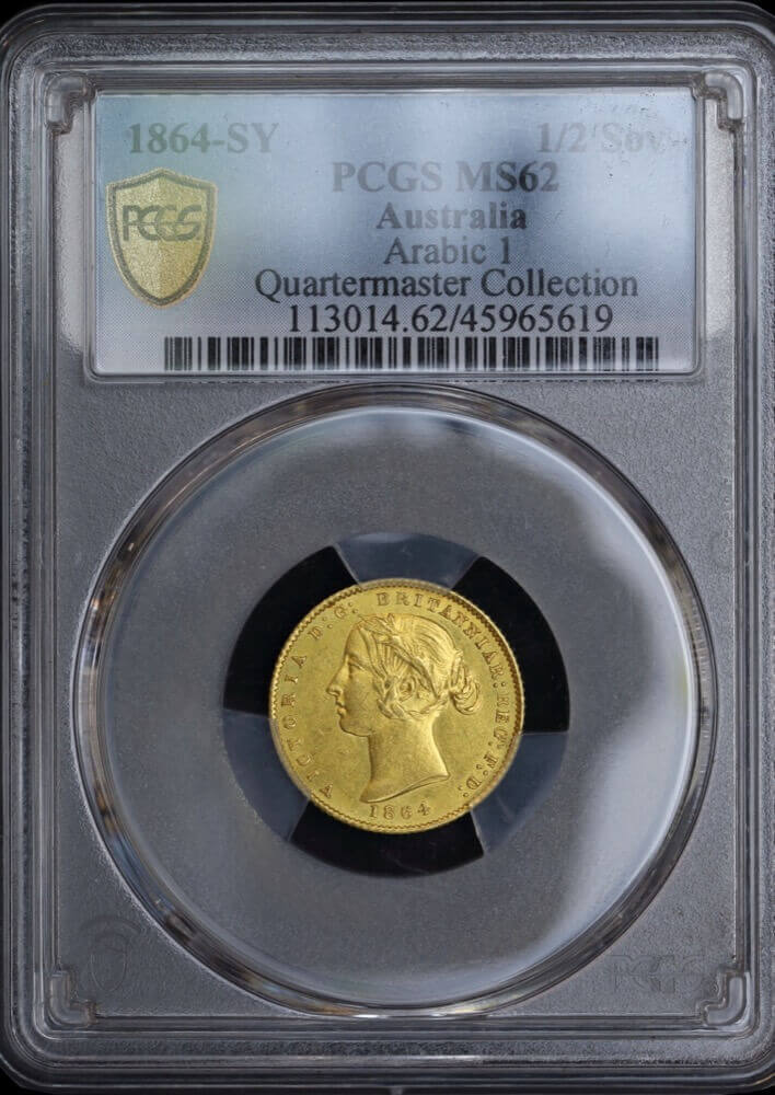 1864 Sydney Mint Type II Half Sovereign Unc (PCGS MS62) product image