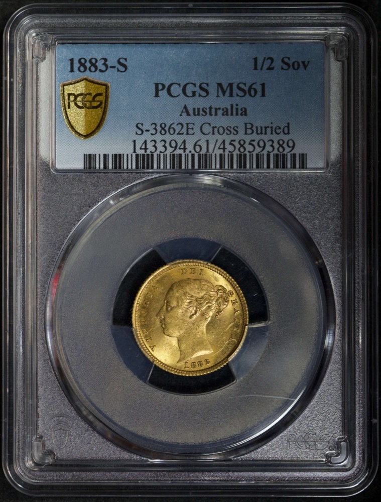 1883 Sydney Young Head Half Sovereign Unc (PCGS MS61) product image