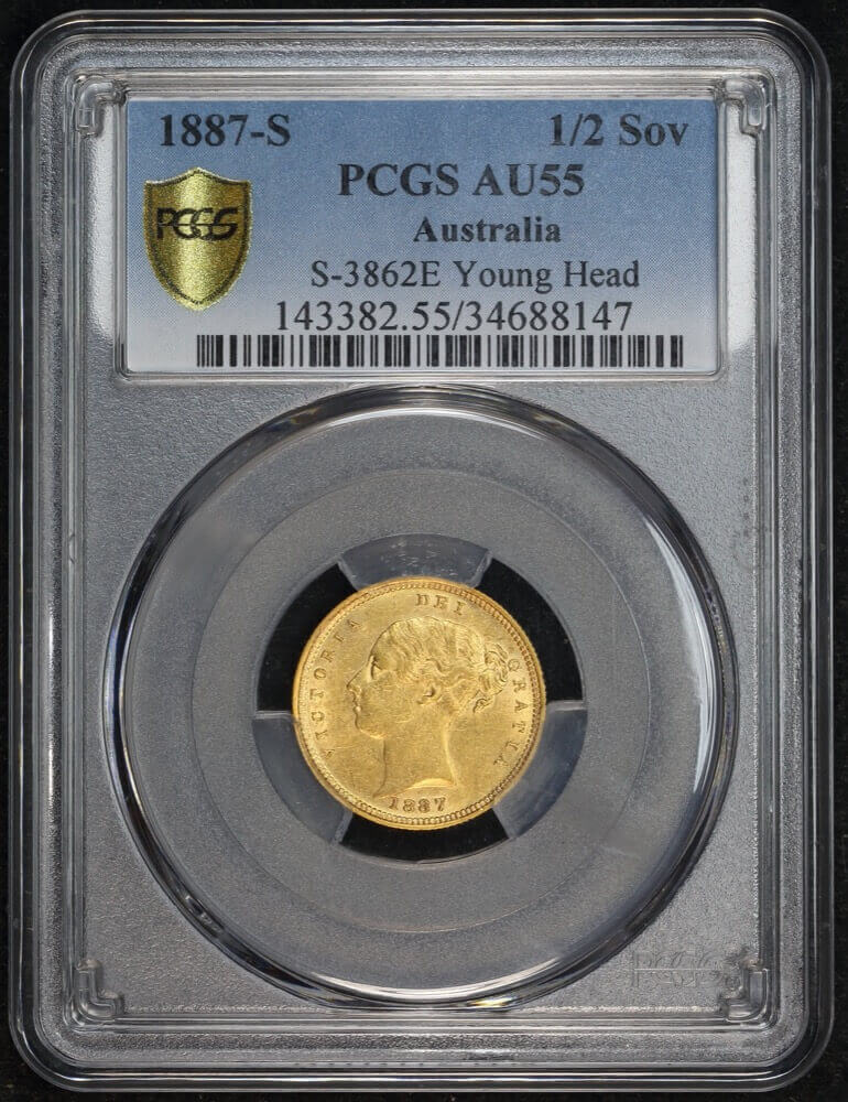 1887 Sydney Young Head Half Sovereign good EF (PCGS AU55) product image