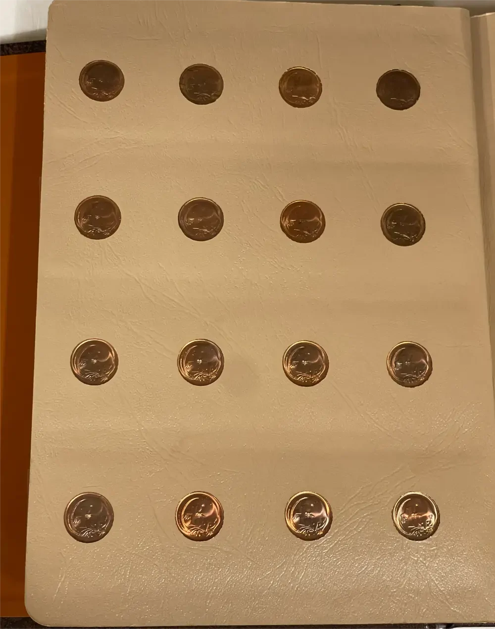 Complete Date Set of Australian 1 cent and 2 Cent Coins 1966 to 1991 Uncirculated in Dansco Supreme Album product image