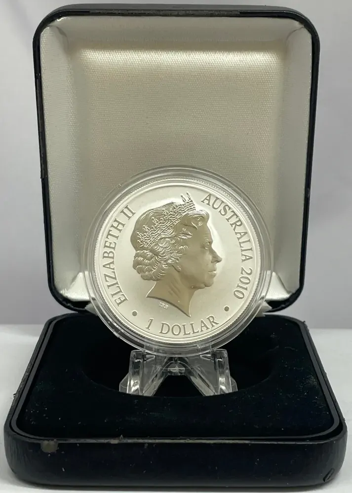 2010 1 Dollar Silver BU Coin Kangaroo at Sunset F15 Privy Mark product image