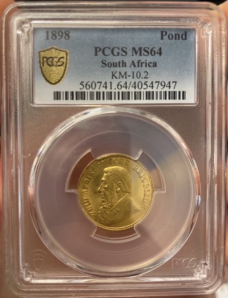 South Africa 1898 Gold Pond KM# 10.2 PCGS MS64 product image