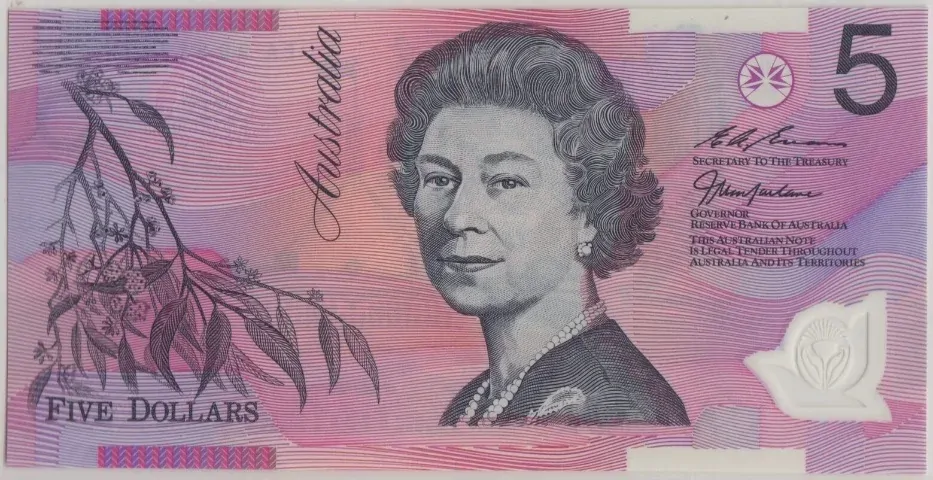 1996 $5 Note MacFarlane/Evans EA96 Last Prefix R218aL PCGS 66PPQ product image