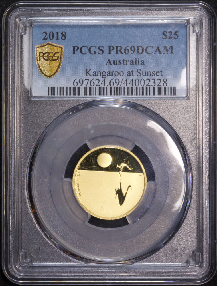 2018 $25 Gold Proof Coin Kangaroo at Sunset PCGS PR69 product image