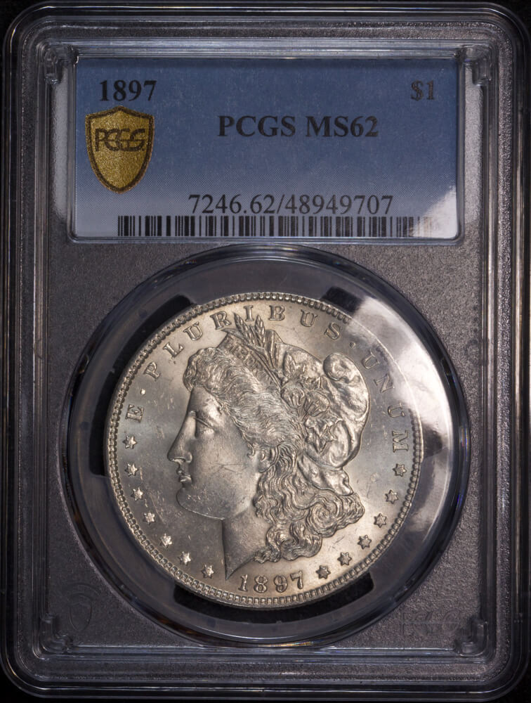 USA 1897 Silver Morgan Dollar PCGS MS62 product image