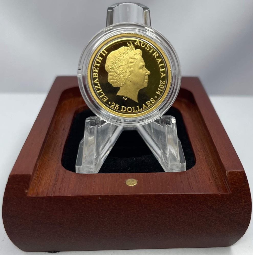 2014 $25 Gold Proof Coin Kangaroo at Sunset product image
