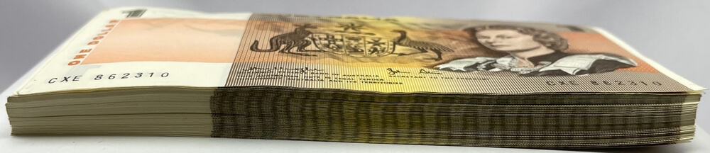1979 $1 Split Bundle of 100 Notes Knight/Stone R77 Uncirculated No Band product image
