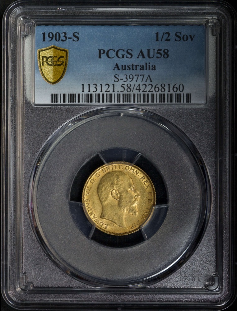 1903 Sydney Edward VII Half Sovereign about Unc (PCGS AU58) product image