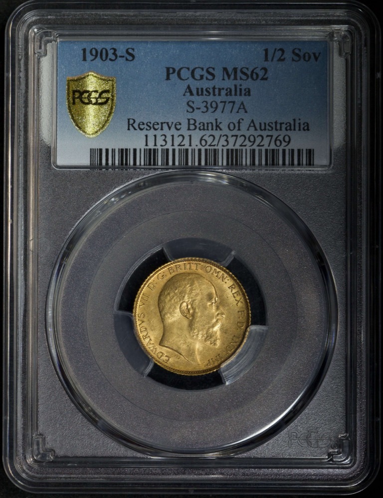 1903 Sydney Edward VII Half Sovereign Unc (PCGS MS62) product image