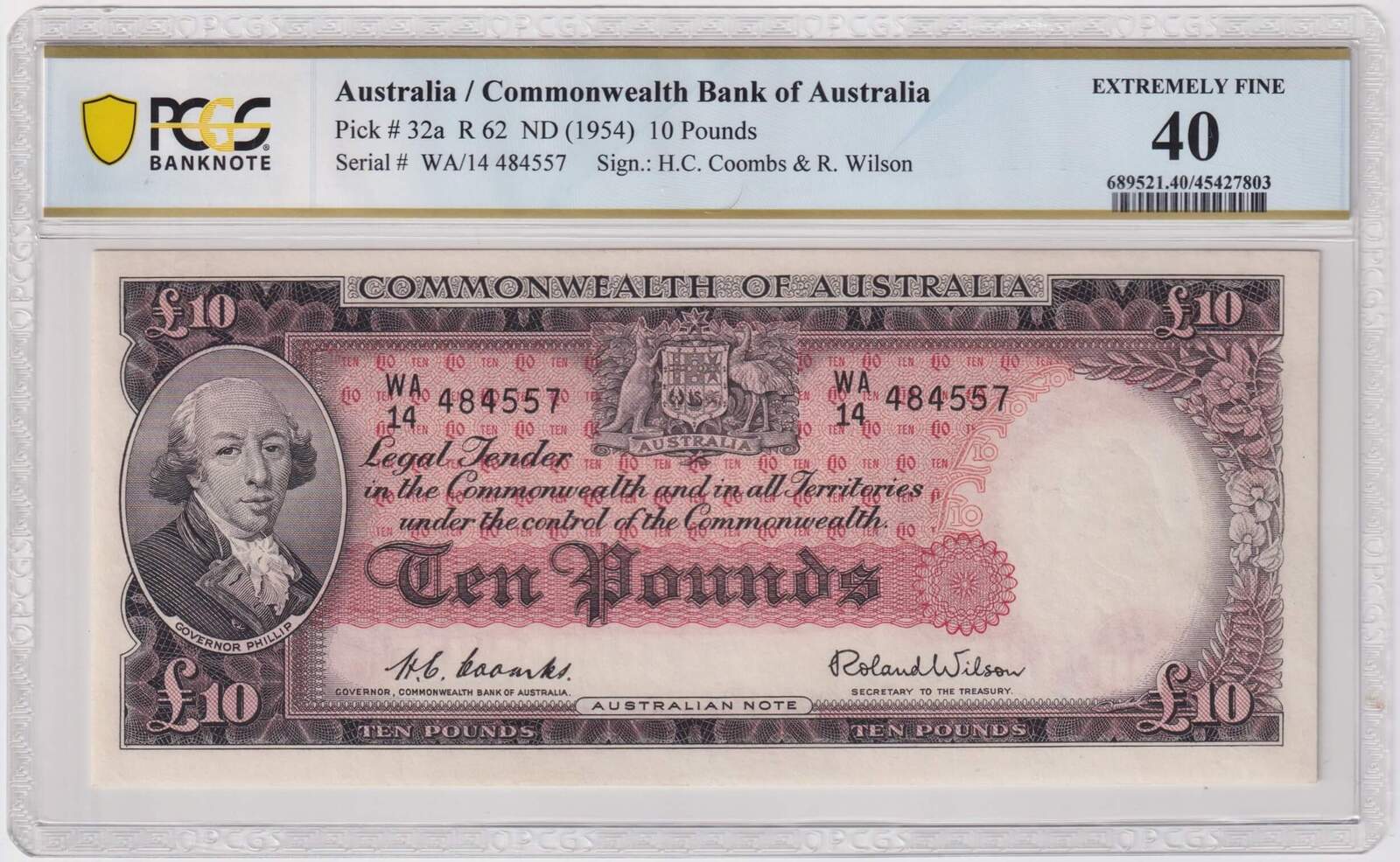 1954 Ten Pound Coombs/Wilson R62 PCGS EF40 product image