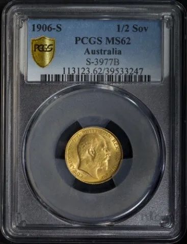 1906 Sydney Edward VII Half Sovereign Unc (PCGS MS62) product image