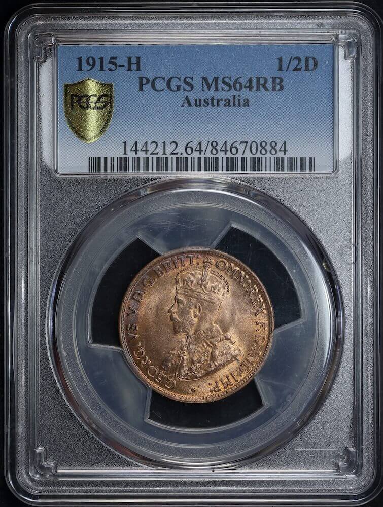 1915-H Halfpenny Choice Unc (PCGS MS64RB) product image