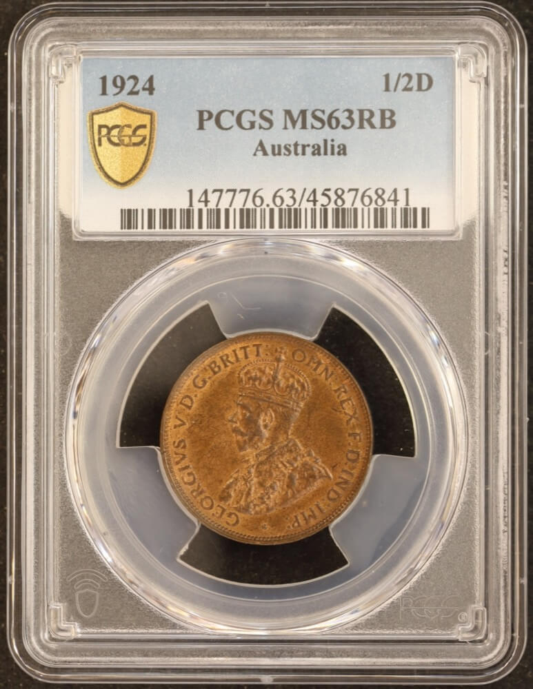 1924 Halfpenny Choice Unc (PCGS MS63RB) product image