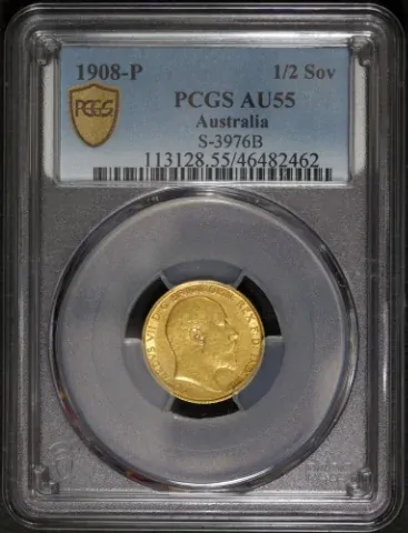 1908 Perth Half Sovereign PCGS AU55 product image