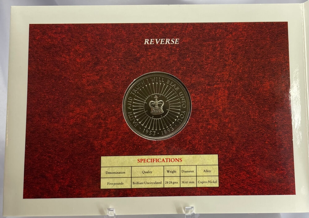 United Kingdom 1993 5 Pounds Uncirculated 40th Anniversary Coronation Crown product image