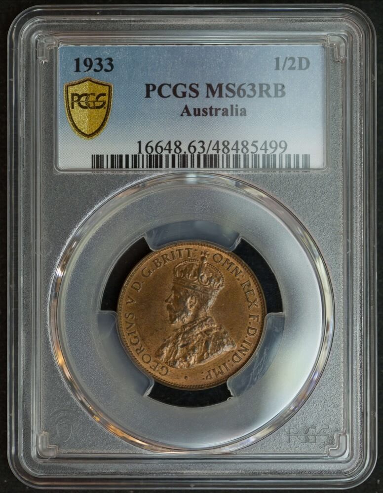 1933 Halfpenny PCGS MS63RB product image