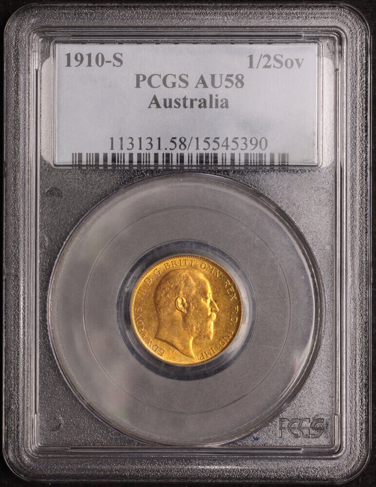 1910 Sydney Edward VII Half Sovereign PCGS AU58 product image