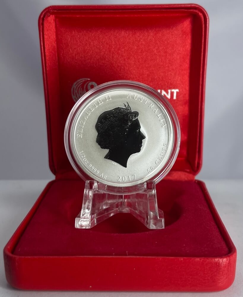 2017 Silver Lunar 1/2oz Coloured Coin Series II Rooster product image