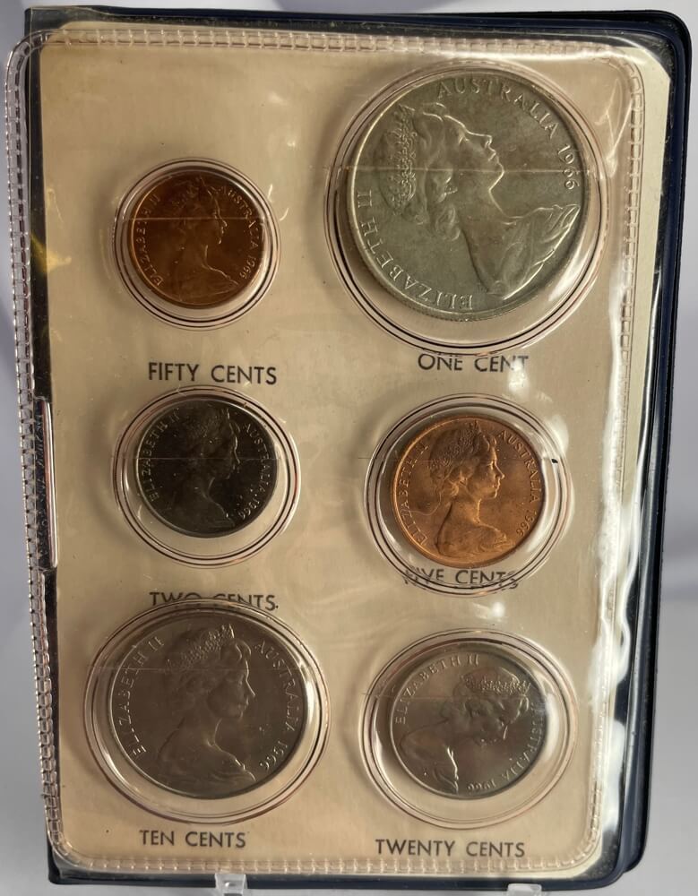 1966 First Issue Uncirculated Mint Coin Set Blue Wallet product image