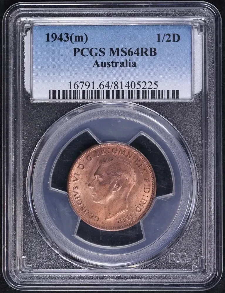 1943 Halfpenny Choice Unc (PCGS MS64RB) product image