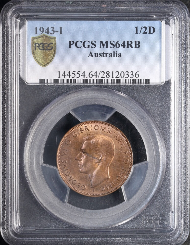 1943-I Halfpenny Choice Unc (PCGS MS64RB) product image