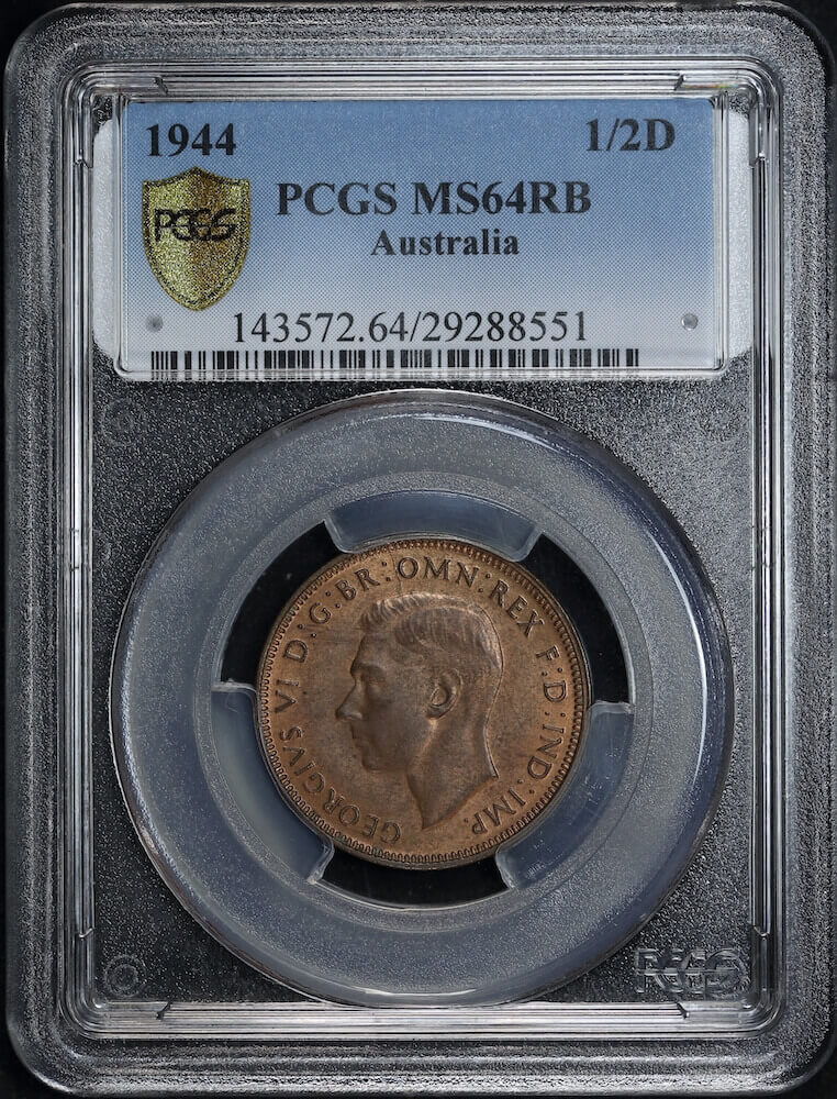 1944 Halfpenny Choice Unc (PCGS MS64RB) product image