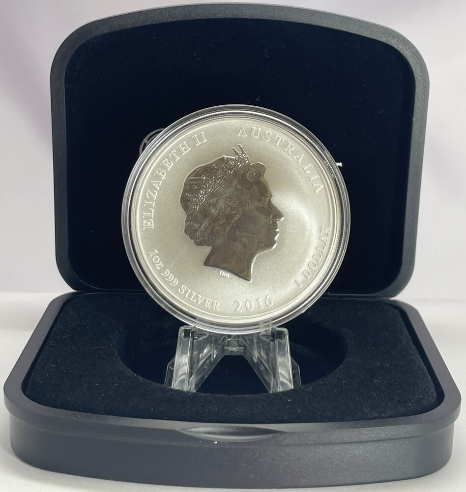 2016 Silver 1 Ounce Coloured Proof Lunar Monkey King product image