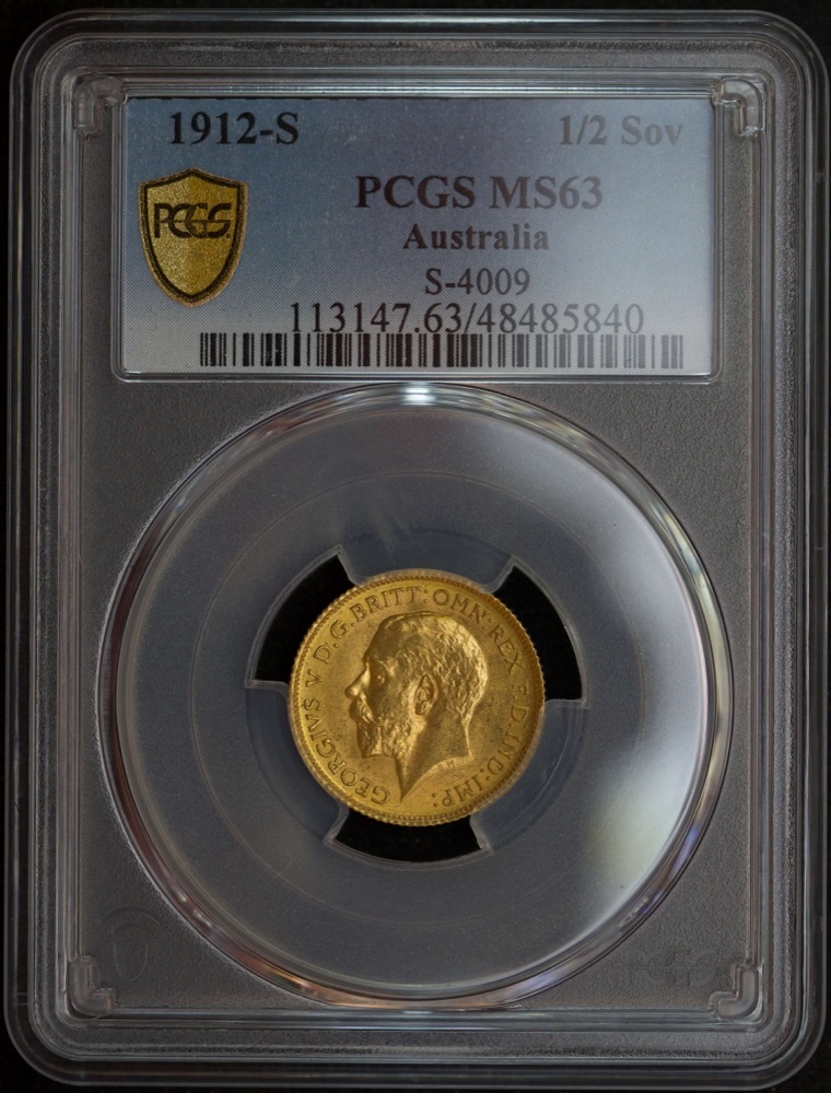 1912 Sydney George V Half Sovereign PCGS MS63 product image