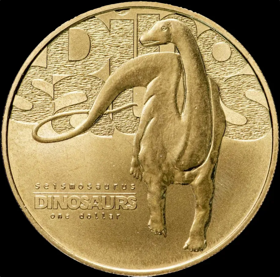 Tuvalu 2002 1 Dollar Uncirculated Coin Dinosaurs Seismosaurus product image