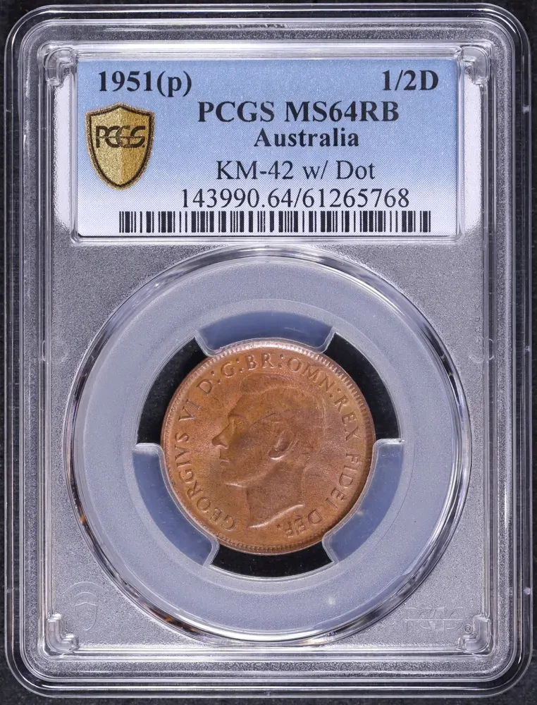 1951-Y Halfpenny Choice Unc (PCGS MS64RB)  product image