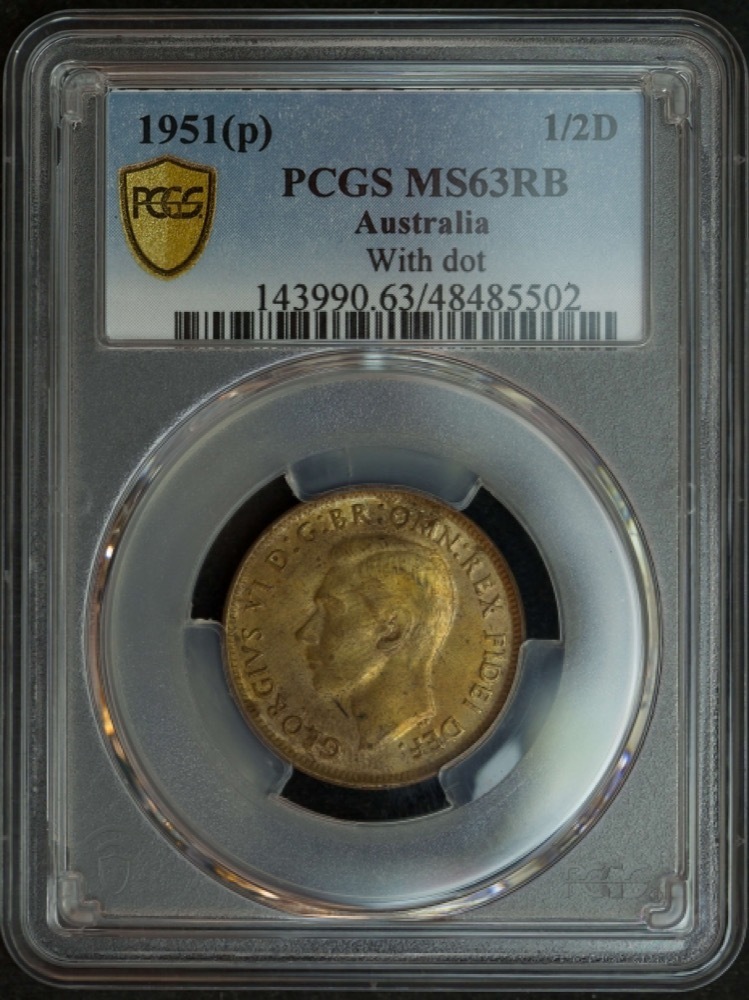 1951-Y Halfpenny Choice Unc (PCGS MS63RB) product image