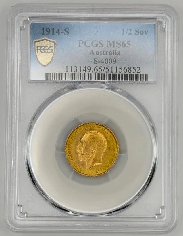 1914 Sydney George V Half Sovereign PCGS MS65 product image