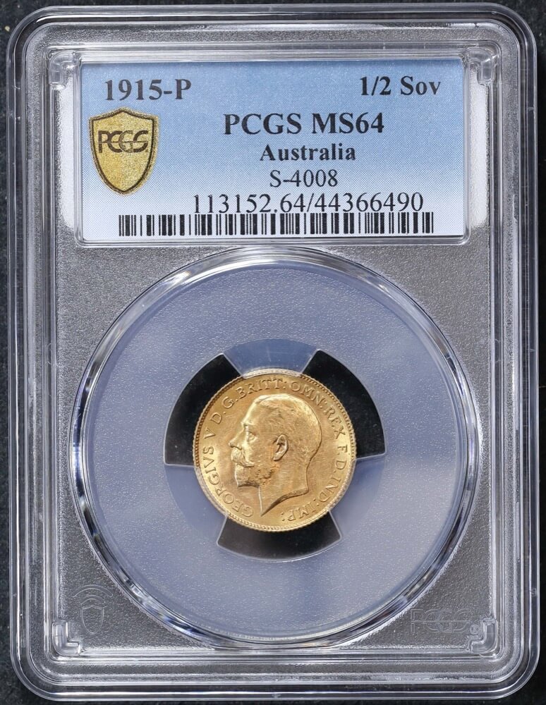 1915 Perth George V Half Sovereign Choice Unc (PCGS MS64) product image