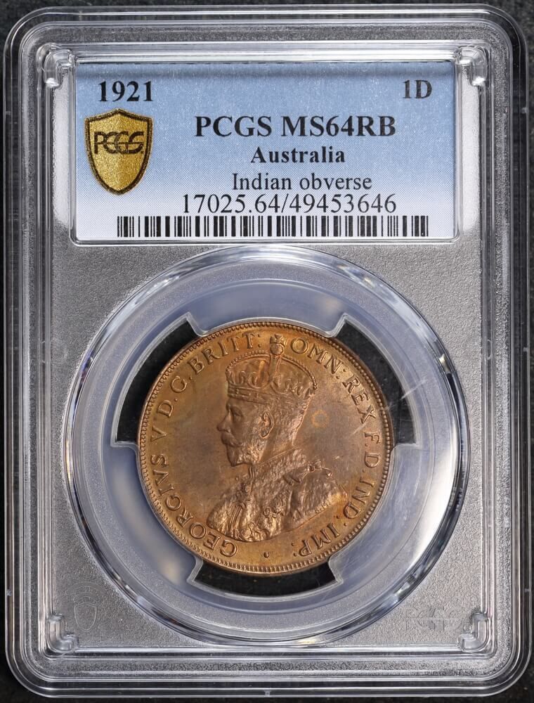 1921 Penny Indian Obverse Choice Unc (PCGS MS64RB) product image