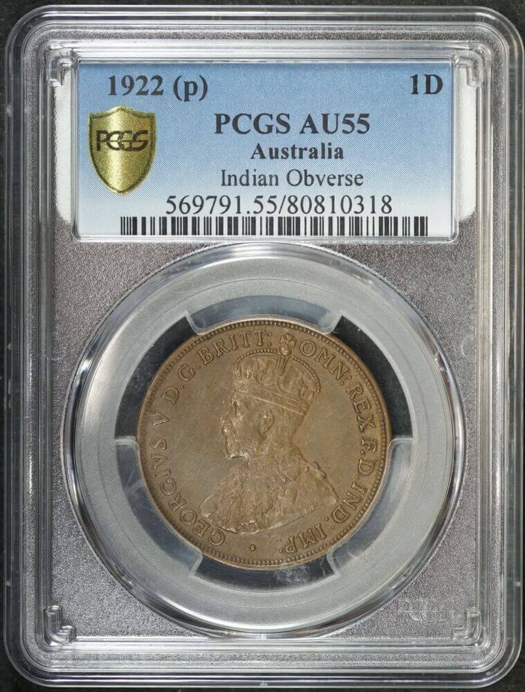1922 Penny Indian Obverse PCGS AU55 product image
