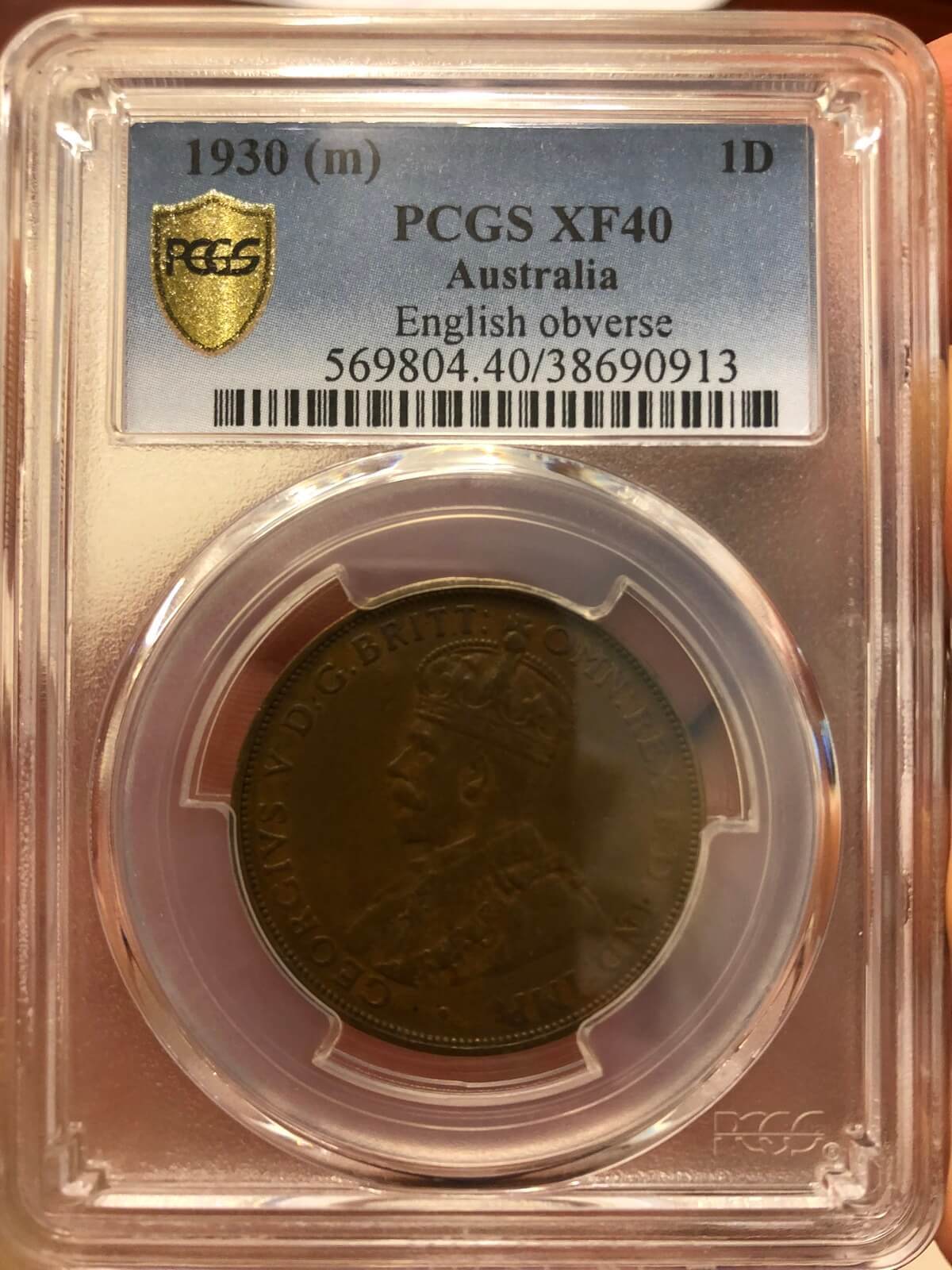 Australia 1930 Penny London Obverse PCGS XF40 product image