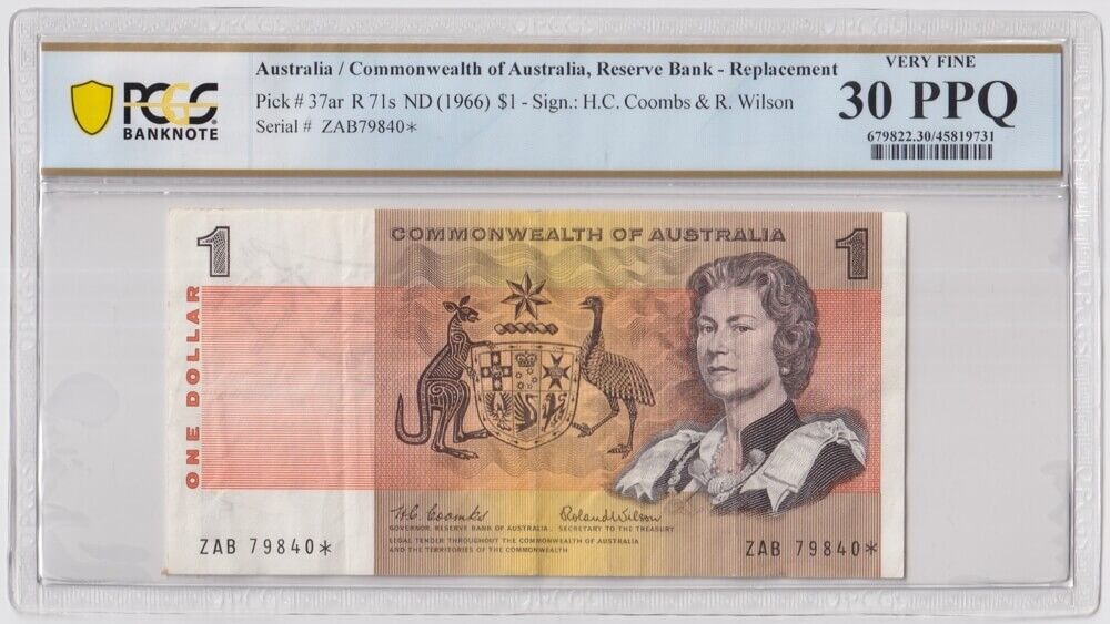 1966 $1 Note Star Note Coombs/Wilson R71s PCGS VF30 PPQ product image